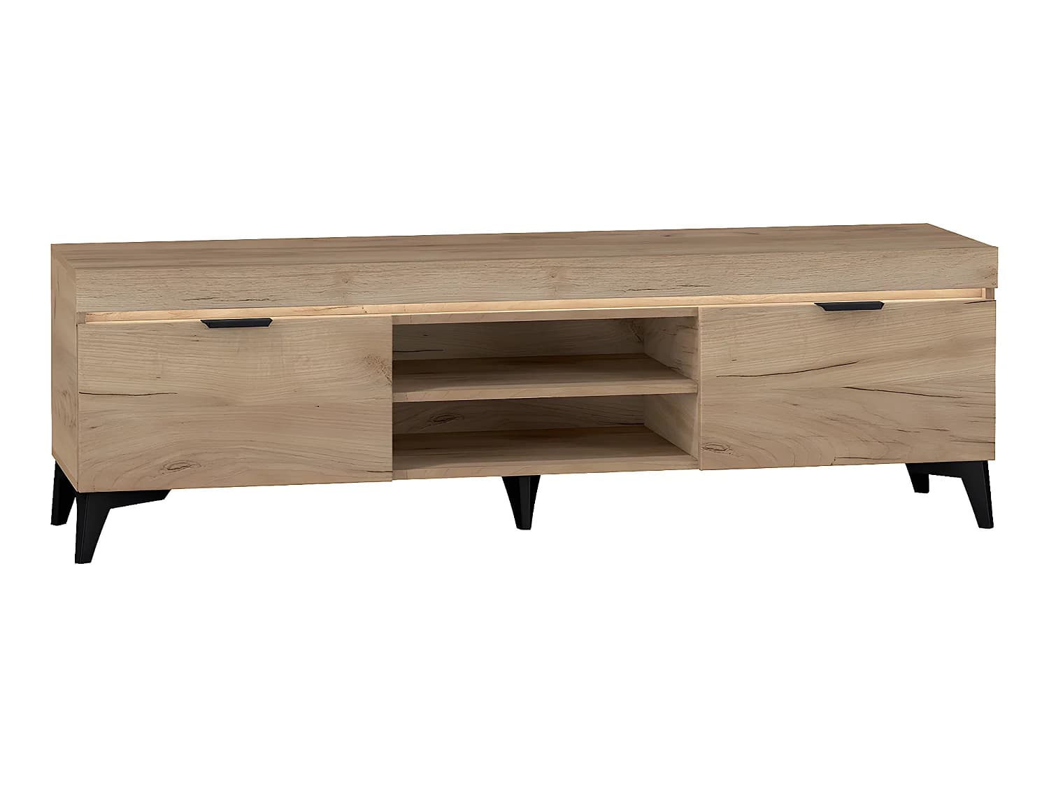 Meuble TV 2 portes 157 cm LED inclus Ruben Bois