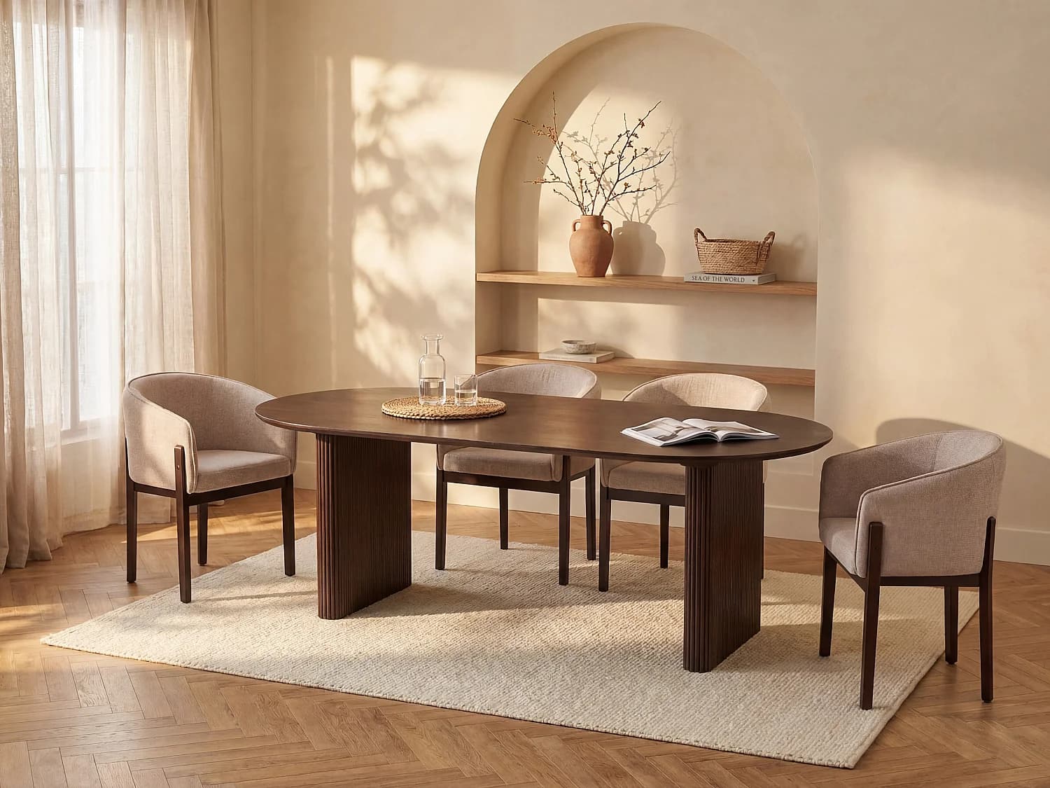 Table à manger 8 personnes en bois de manguier - Naturel - NEVILI de Maison Céphy