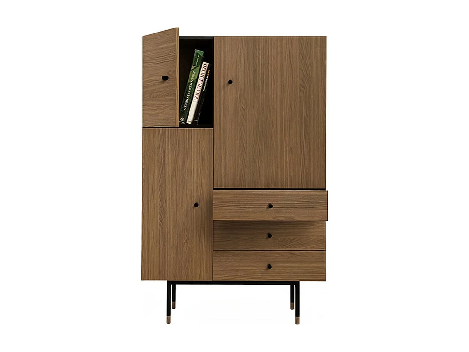 Vaisselier 3 Tiroirs & 3 Portes "Jugend" 140cm Noyer