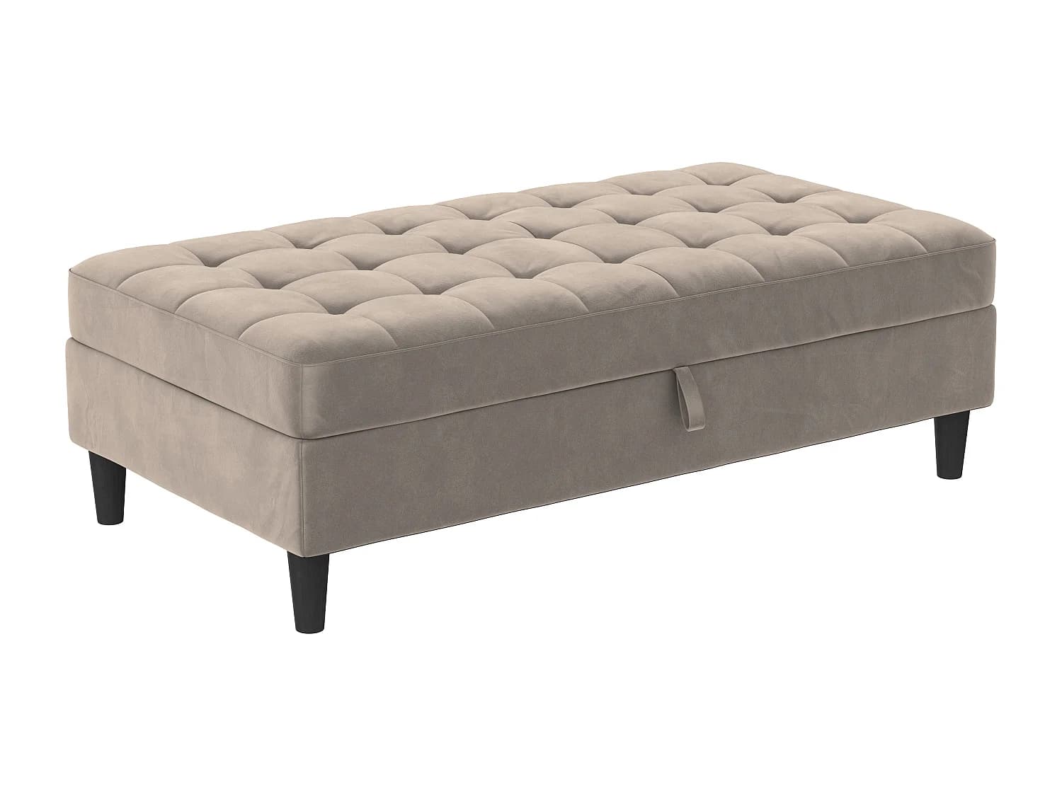 Presley | Pouf avec rangement en velours anthracite