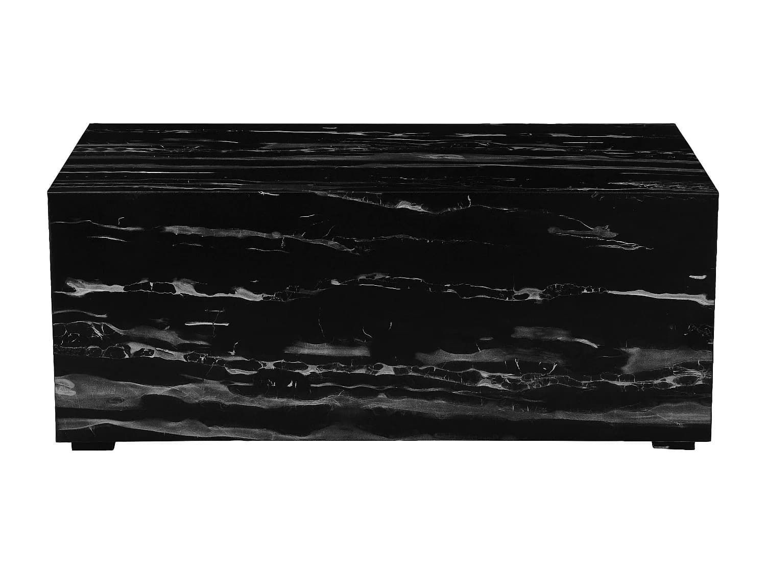 Vito | Table d'appoint en MDF marbre gris noir