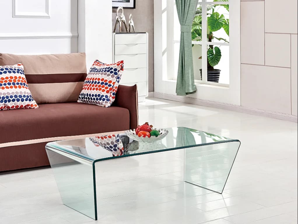 Table basse SUZANA - Verre trempé courbé