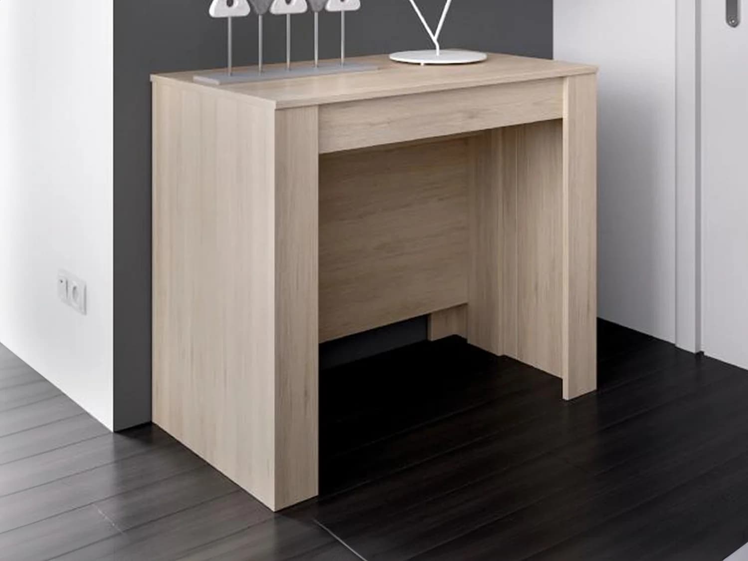 Console table extensible 10 couverts - 4 rallonges - Naturel clair - ONEGA