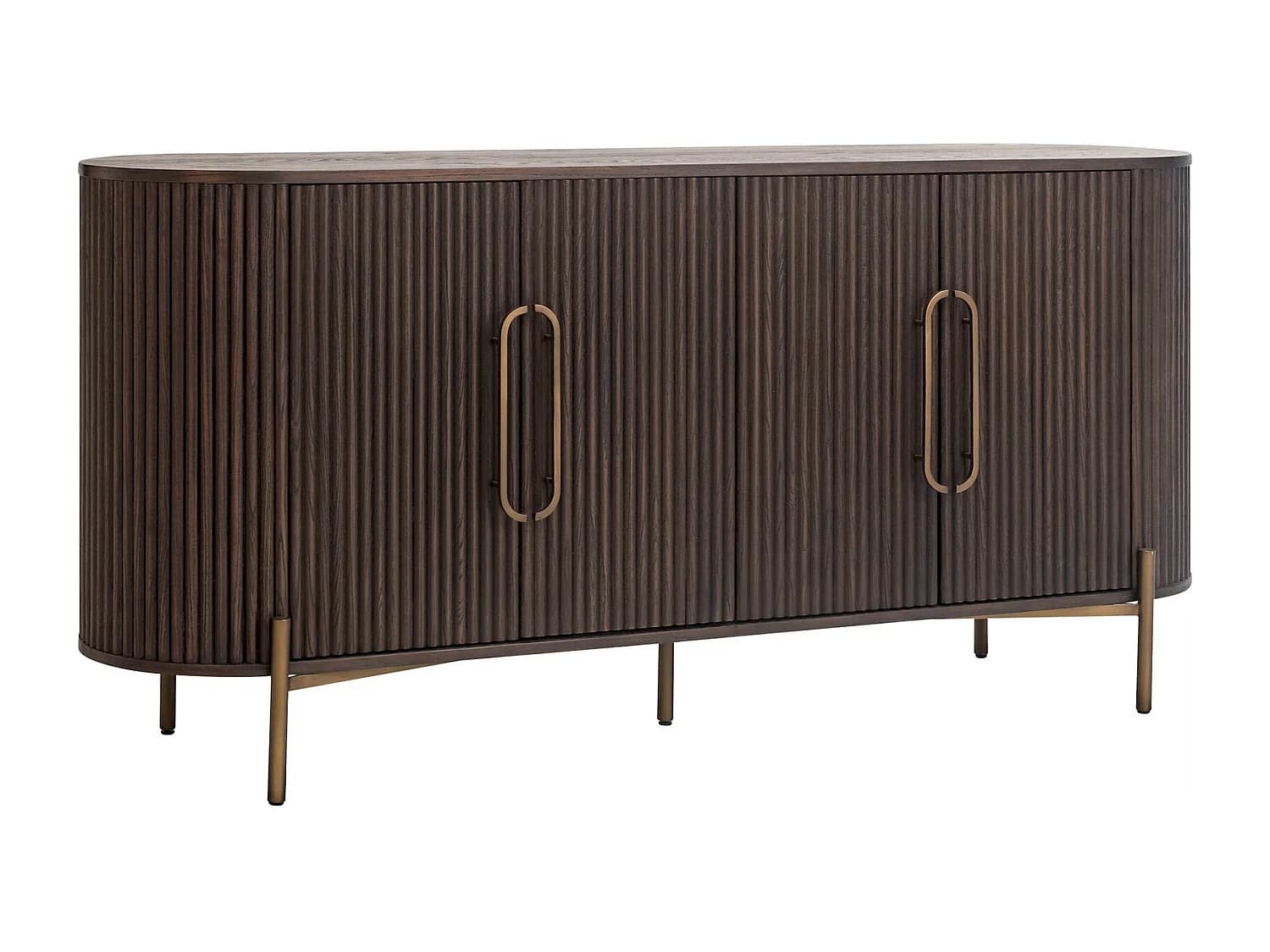 Buffet contemporain en brun foncé avec finition striée