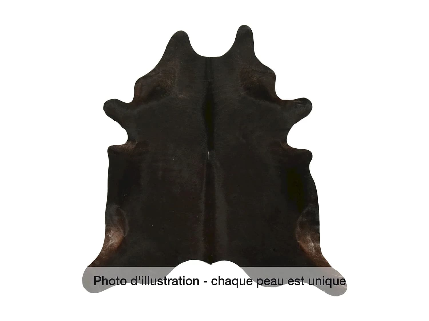 Peau de bovidé naturelle teintée brun et noir