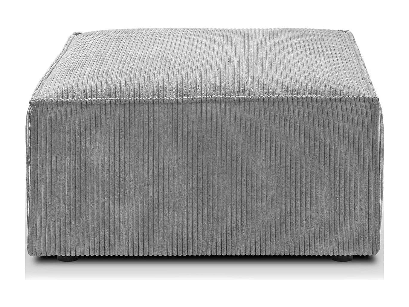 Pouf en velours côtelé gris clair - Livia