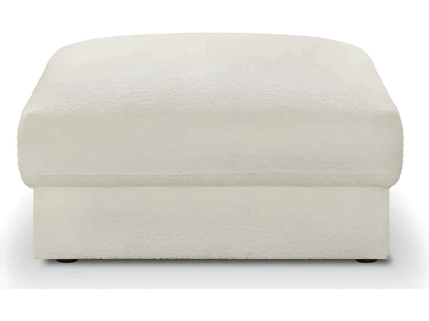 Pouf en tissu bouclette écru - Robin