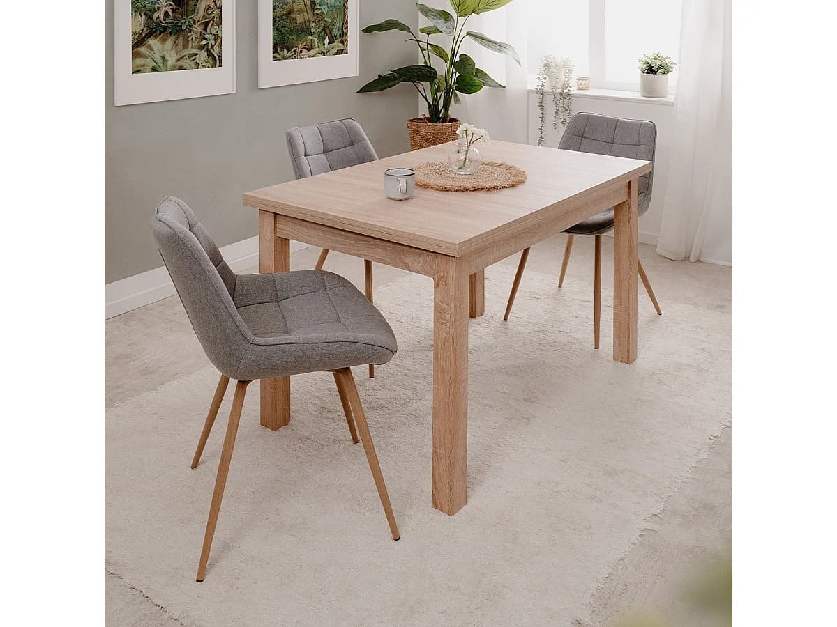 Table à manger extensible décor chêne sonoma L120-200 cm - LONGFORD