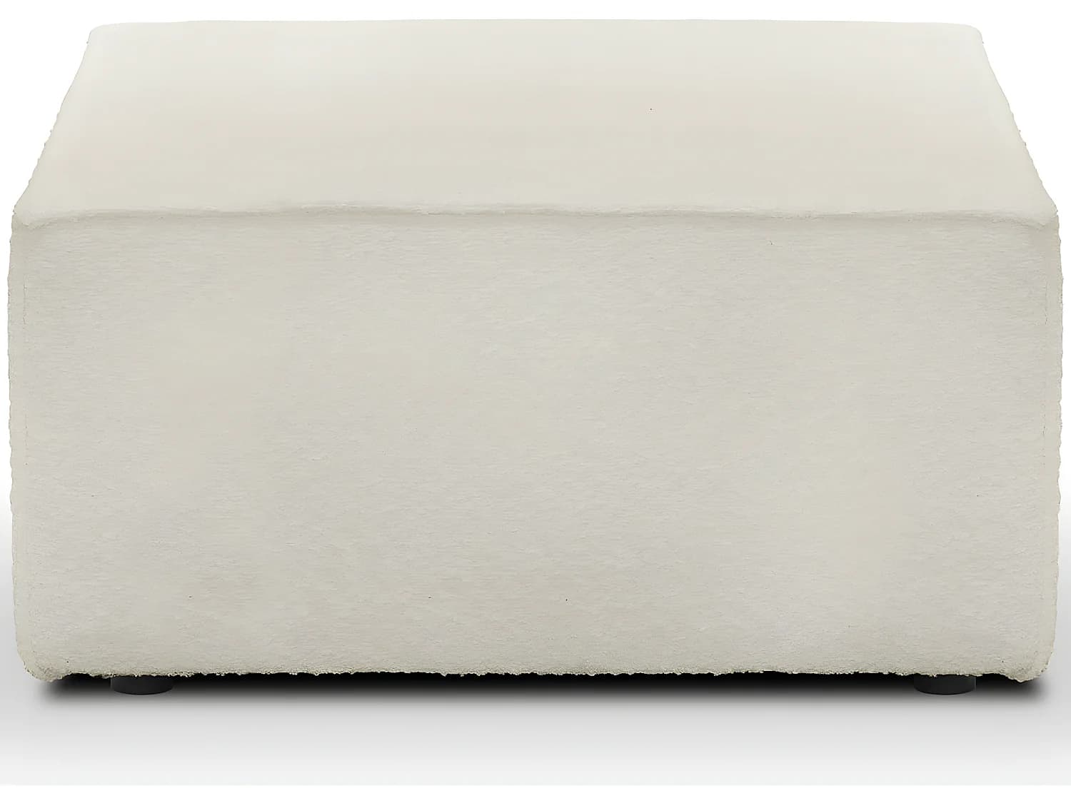 Pouf en tissu bouclette écru - Harper