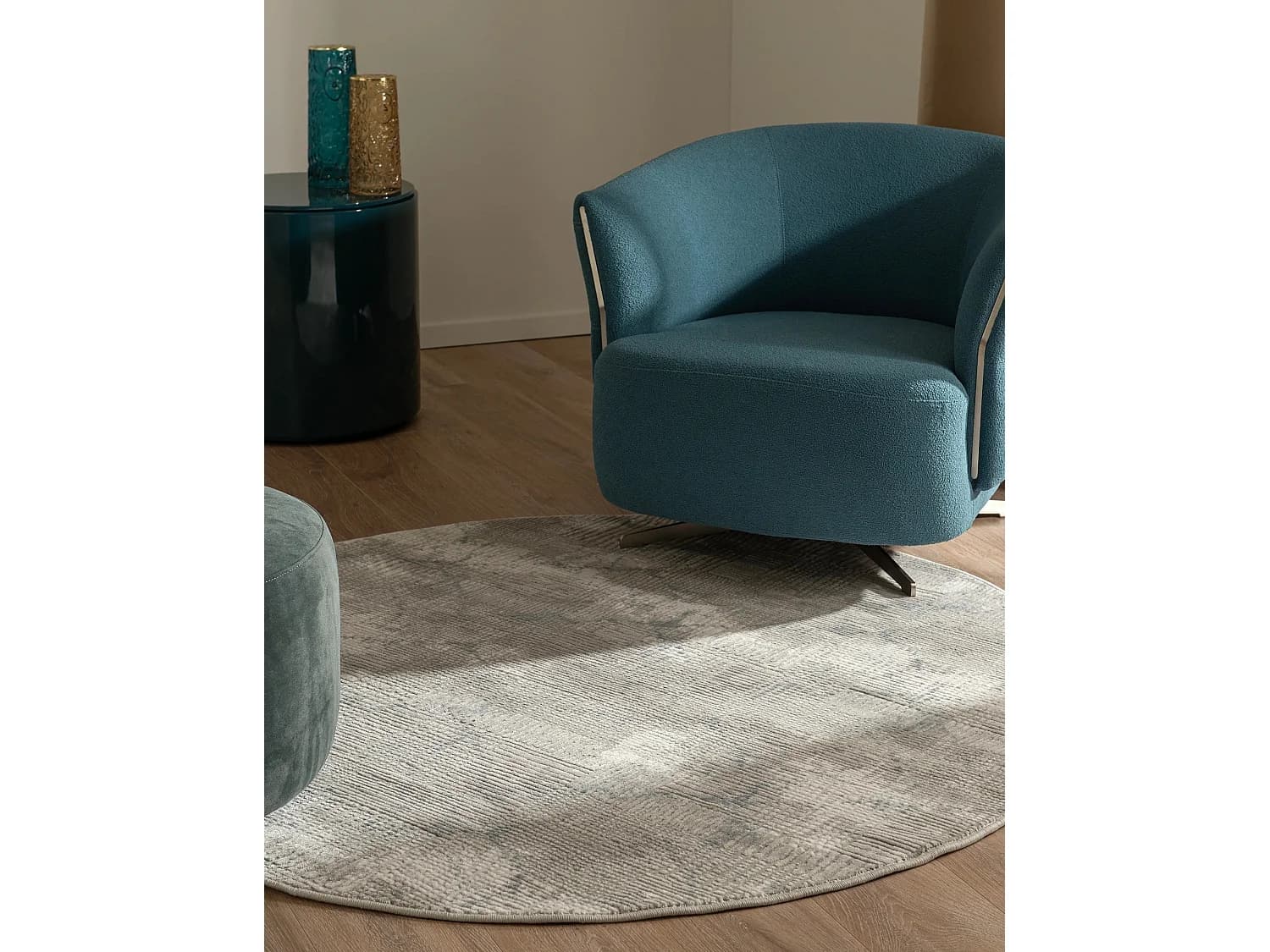 Tapis 160x160 gris Davos Flawless
