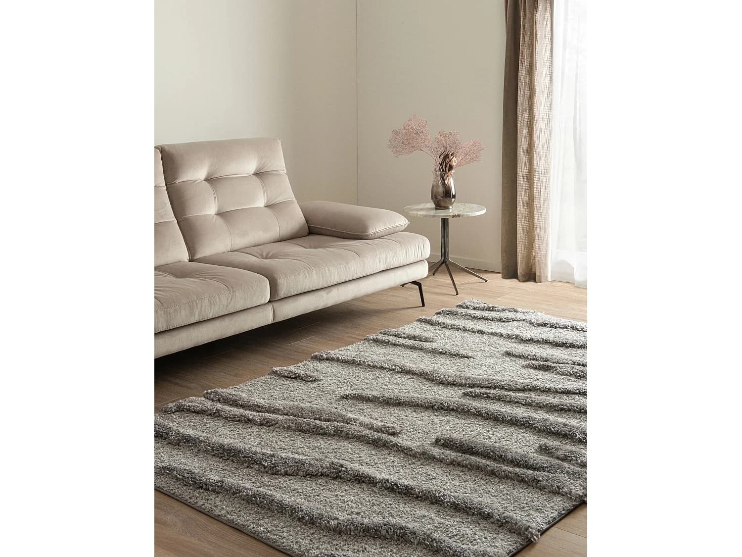 Tapis shaggy 240x305 gris Thun Arbor