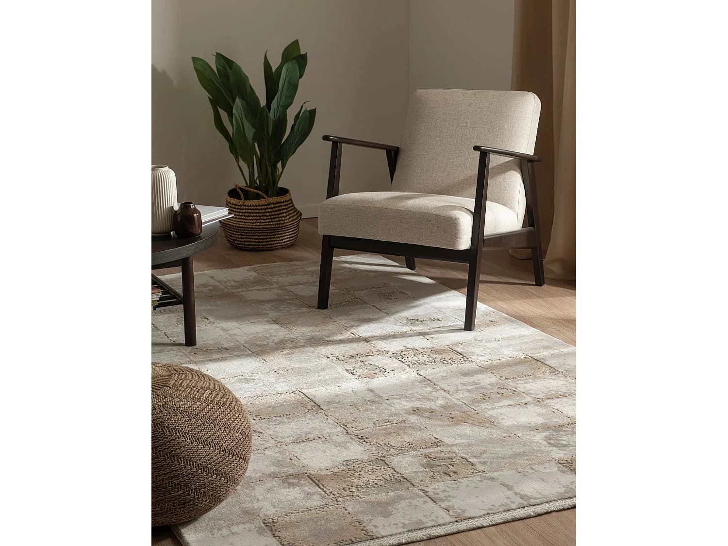 Tapis 185x275 beige Davos Cube