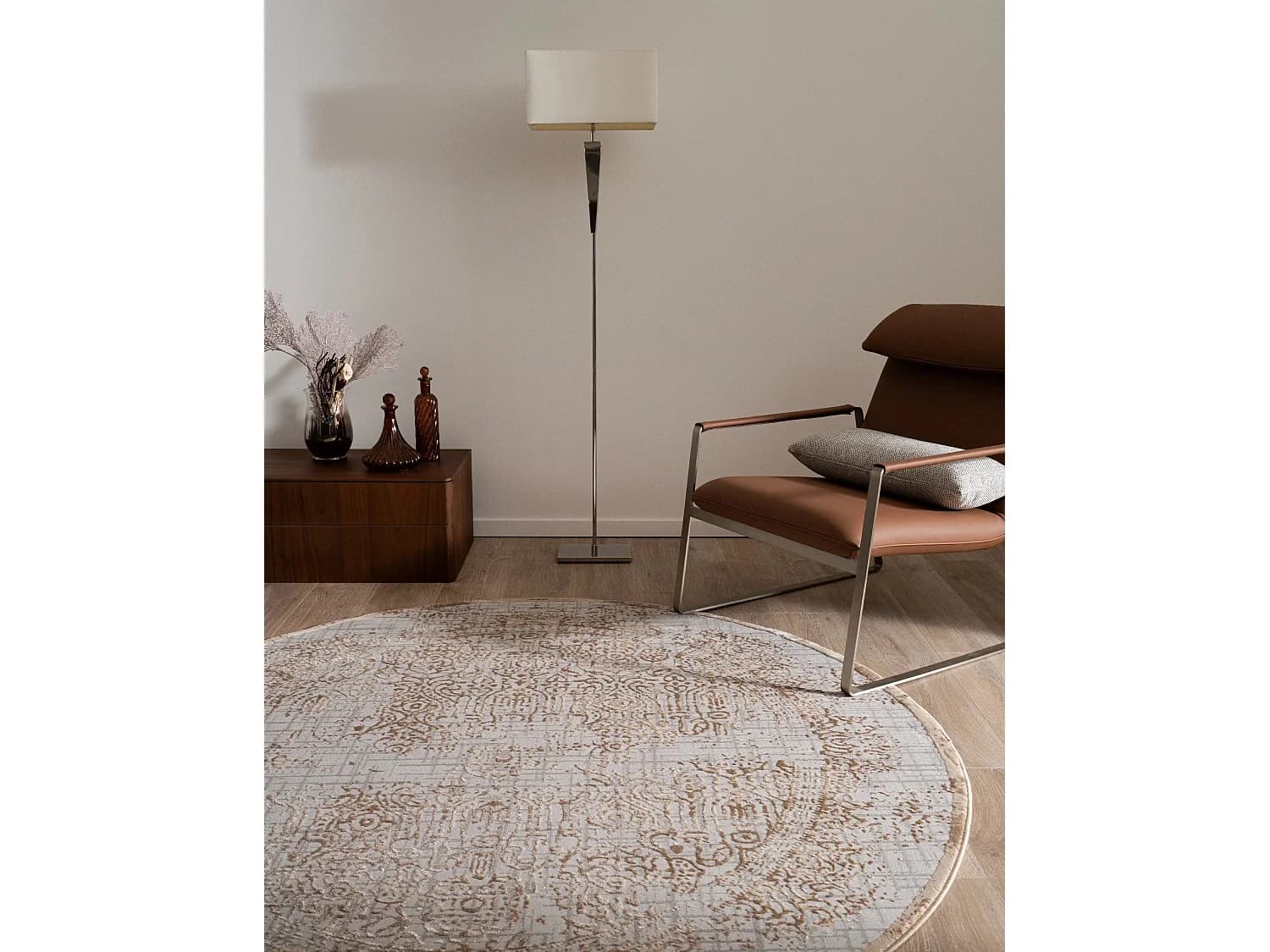 Tapis 240x240 gris Bern Shimmer