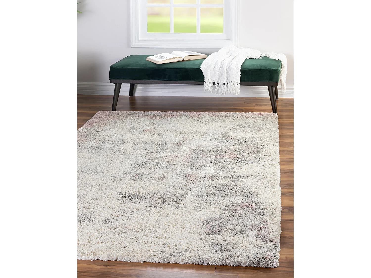 Tapis shaggy 240x240 beige - rose Lachen Haze