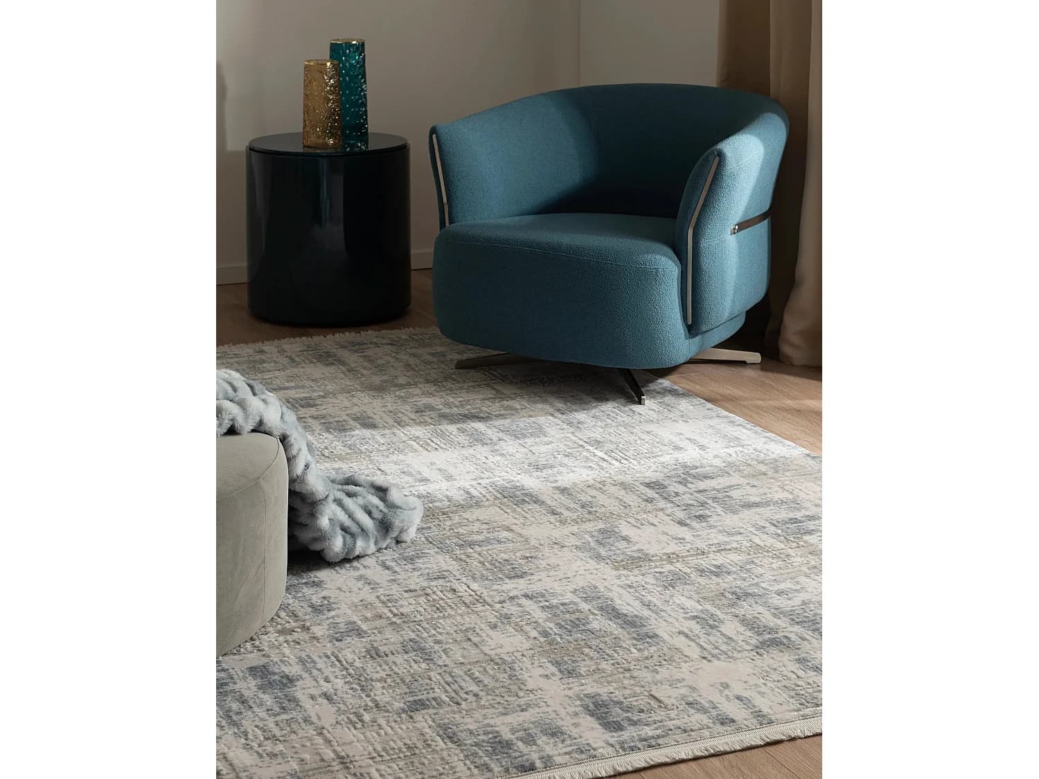 Tapis 160x245 Bleu Davos Miracle