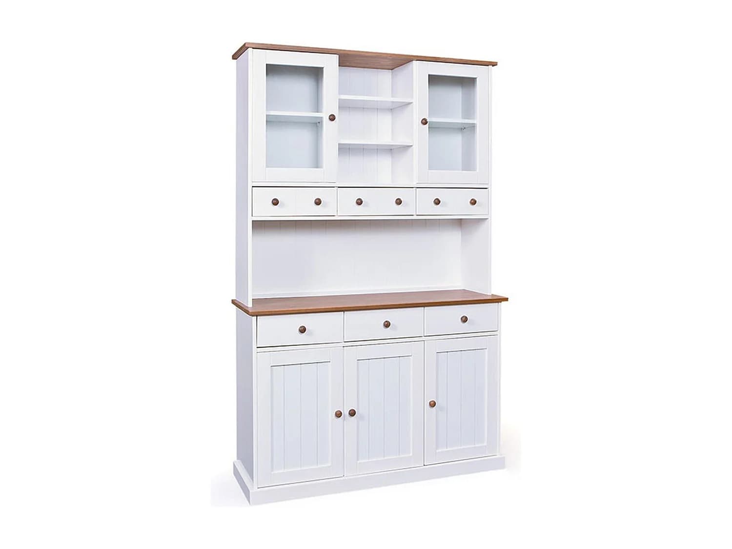 Vaisselier 5 Portes & 6 Tiroirs "Takao" 131cm Blanc