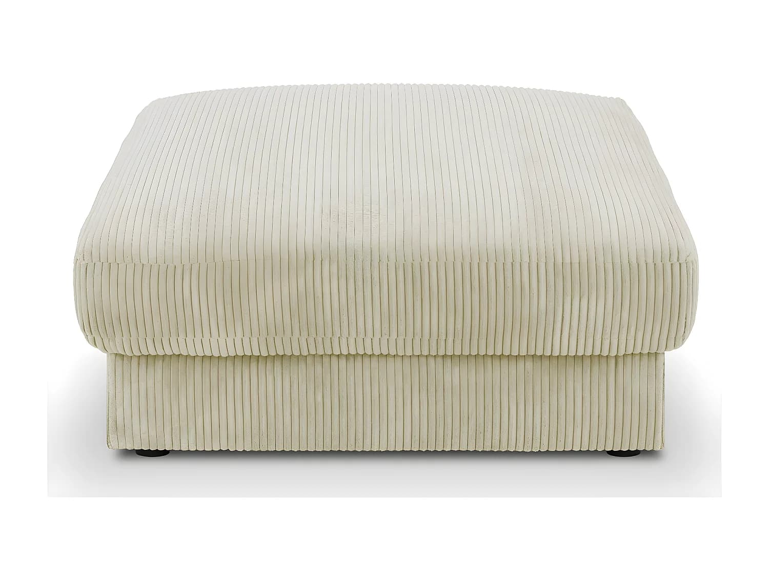 Pouf en velours côtelé beige - Arty