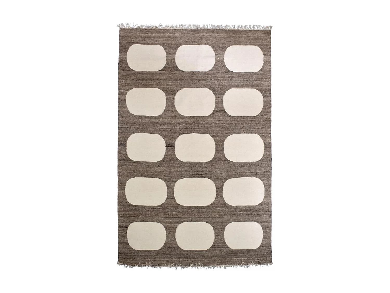 Tapis salon et chambre fait main en laine motif rond KODA