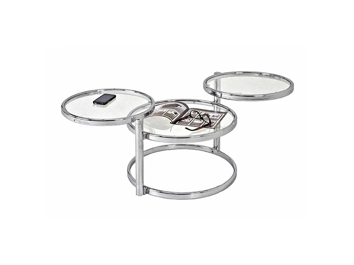 Table Basse en Verre "Blaise" 140cm Argent