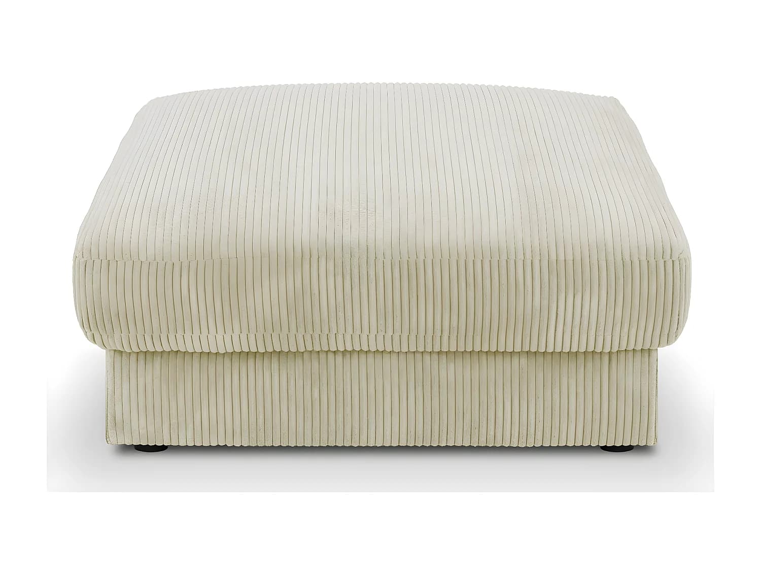 Pouf en velours côtelé beige - Robin