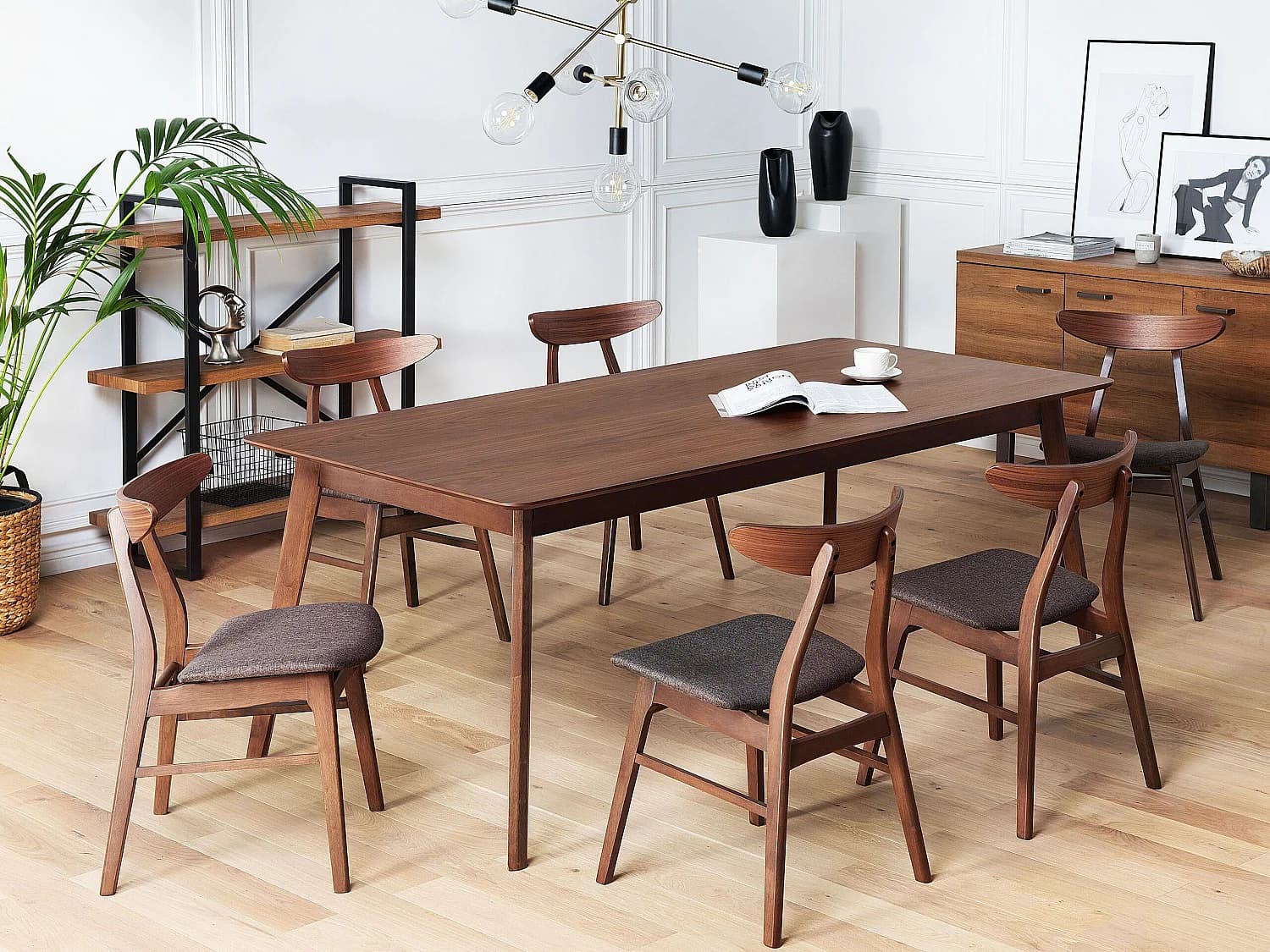 Table de repas MADOX Noyer foncé 200 cm 100 cm
