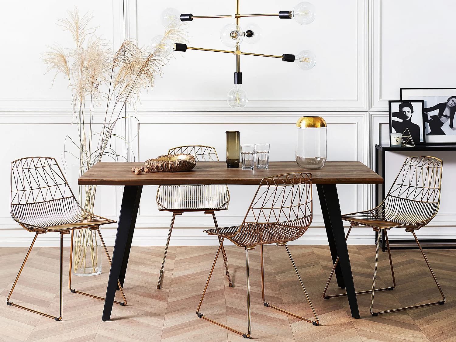 Table de repas WITNEY Marron foncé 160 cm 90 cm