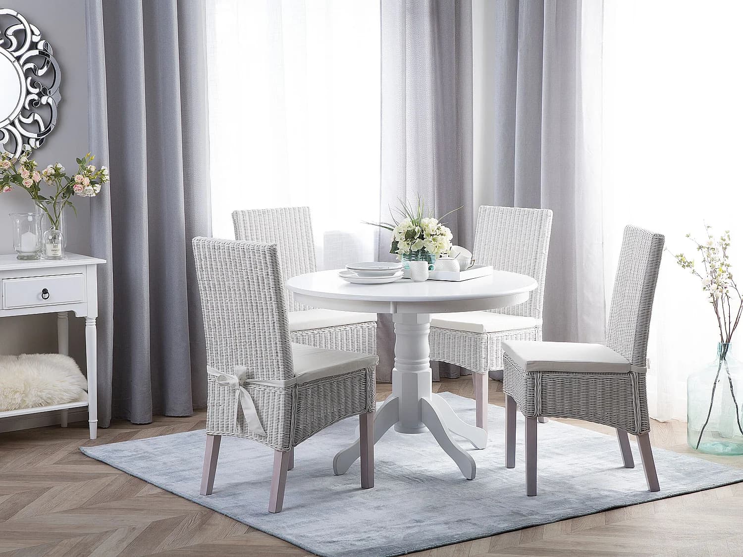 Table de repas AKRON Blanc 100 cm 100 cm