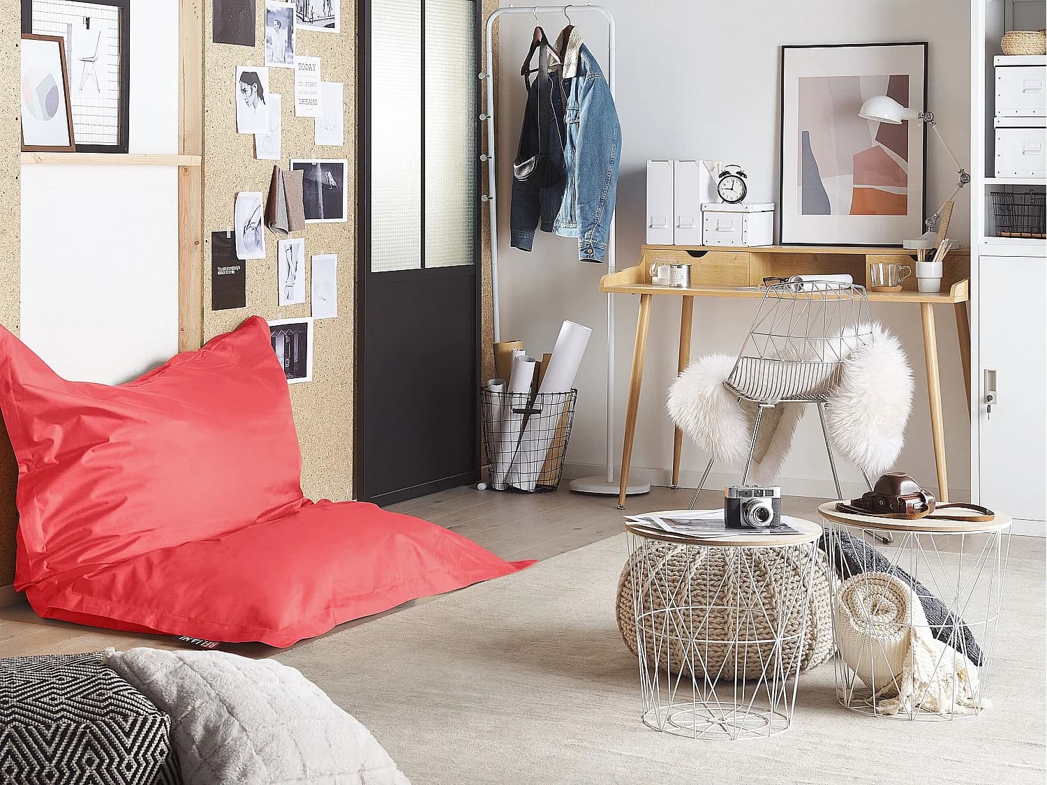 Pouf poire 300 L FUZZY 140 cm 180 cm Rouge