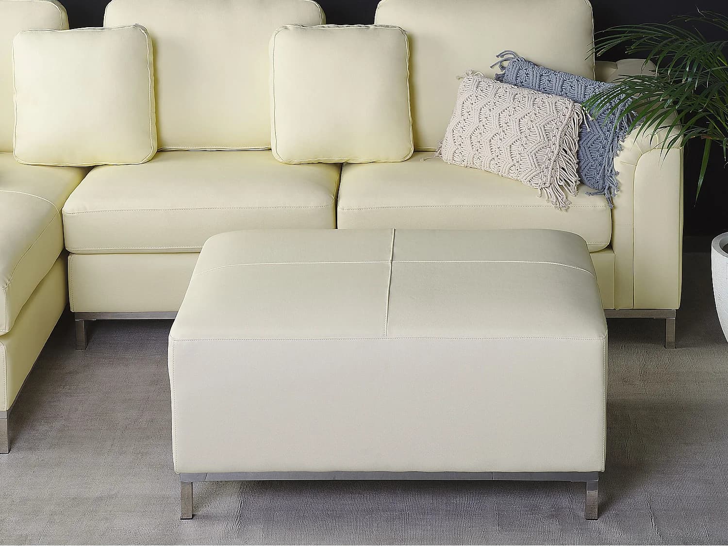 Ottoman OSLO Cuir Crème