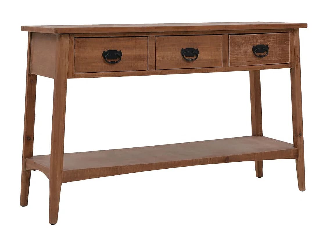 Table console bois de sapin massif 126 x 40 x 77,5 cm Marron