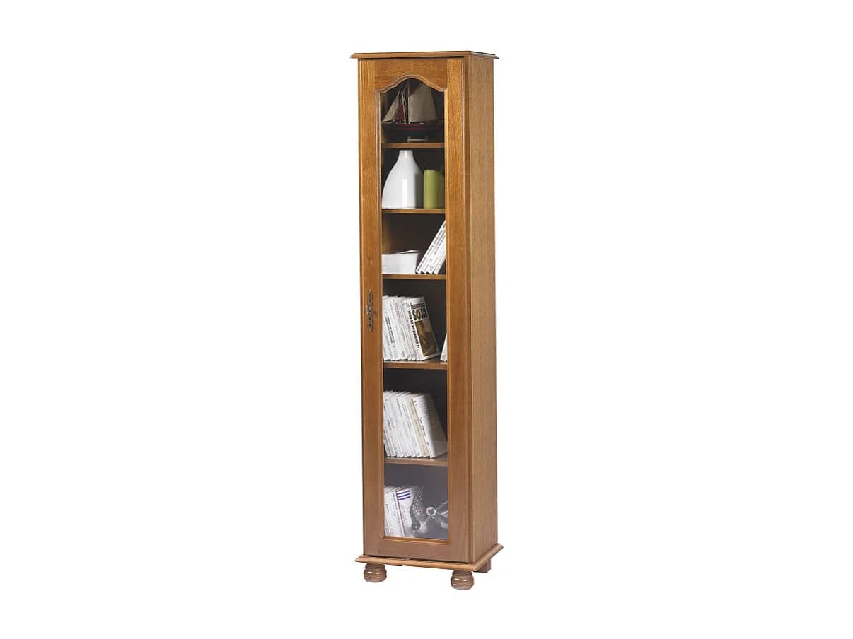 Bibliothèque 1 Grande Porte Vitrée Chêne