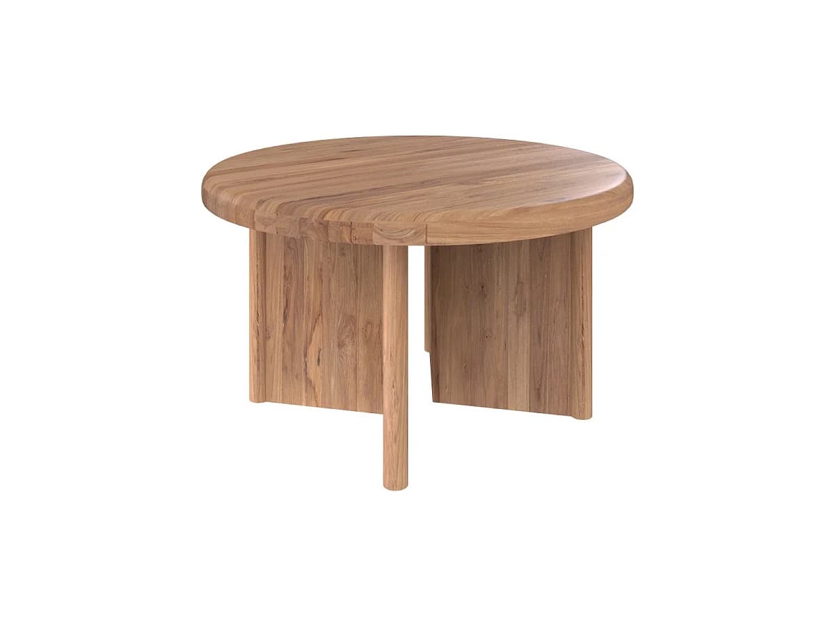 Table basse ronde en bois de teck recyclé D80 cm - Bana