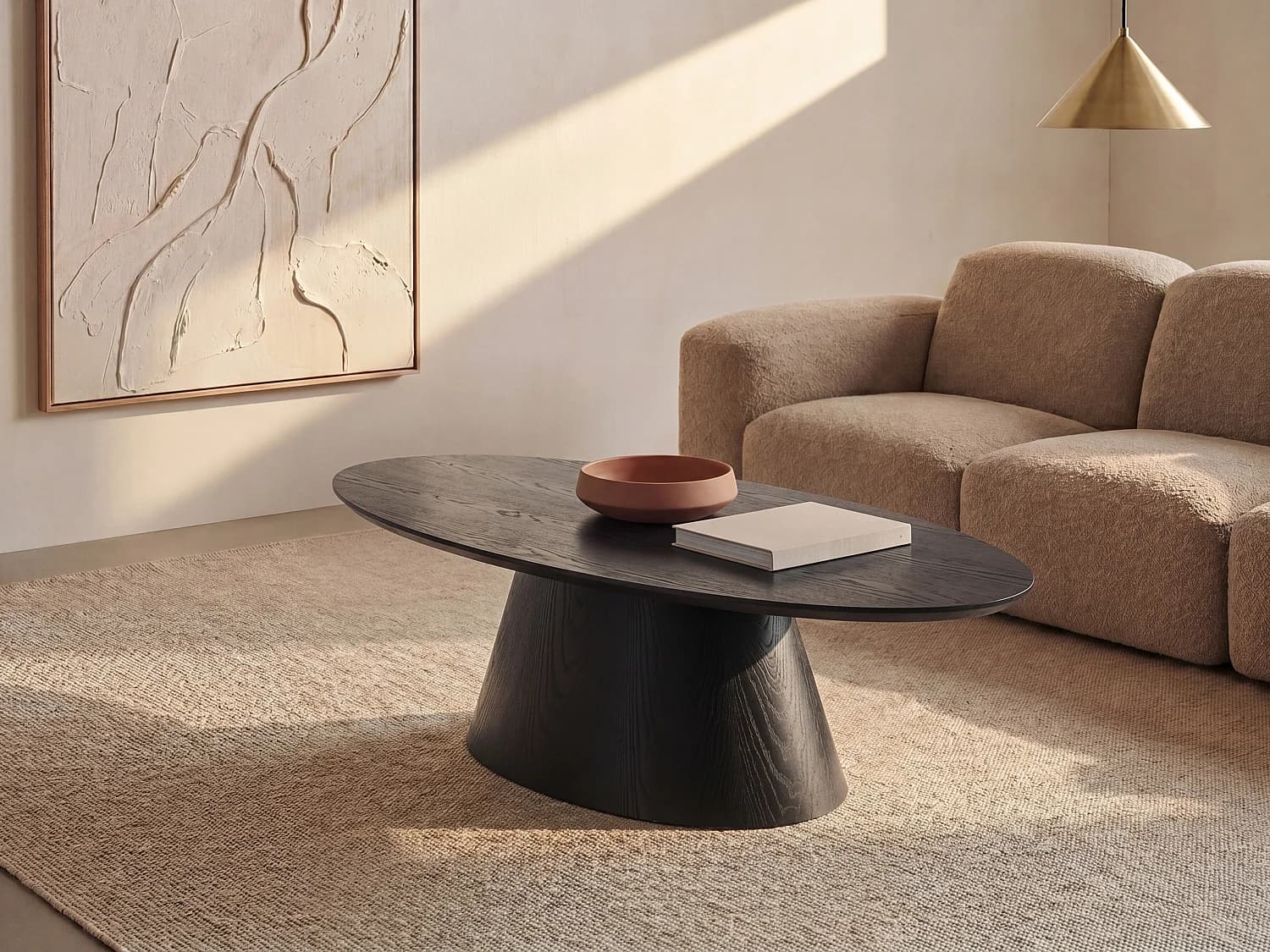 Table basse placage frêne - Noir - ANTELADA