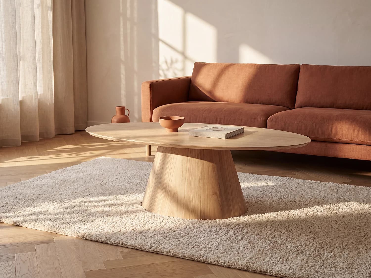 Table basse placage chêne - Naturel clair - ANTELADA