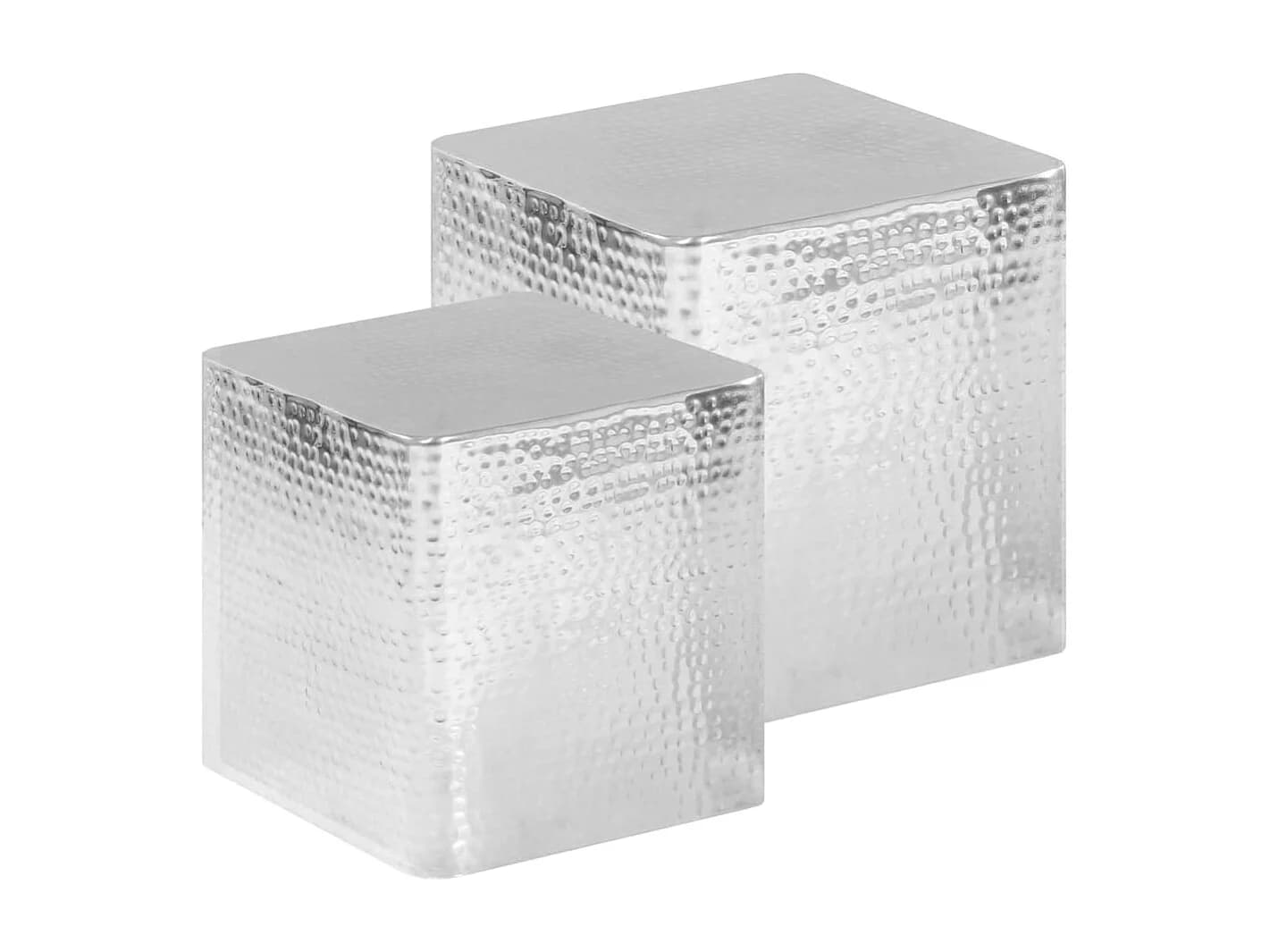 Tables basses 2 pcs Argenté Aluminium
