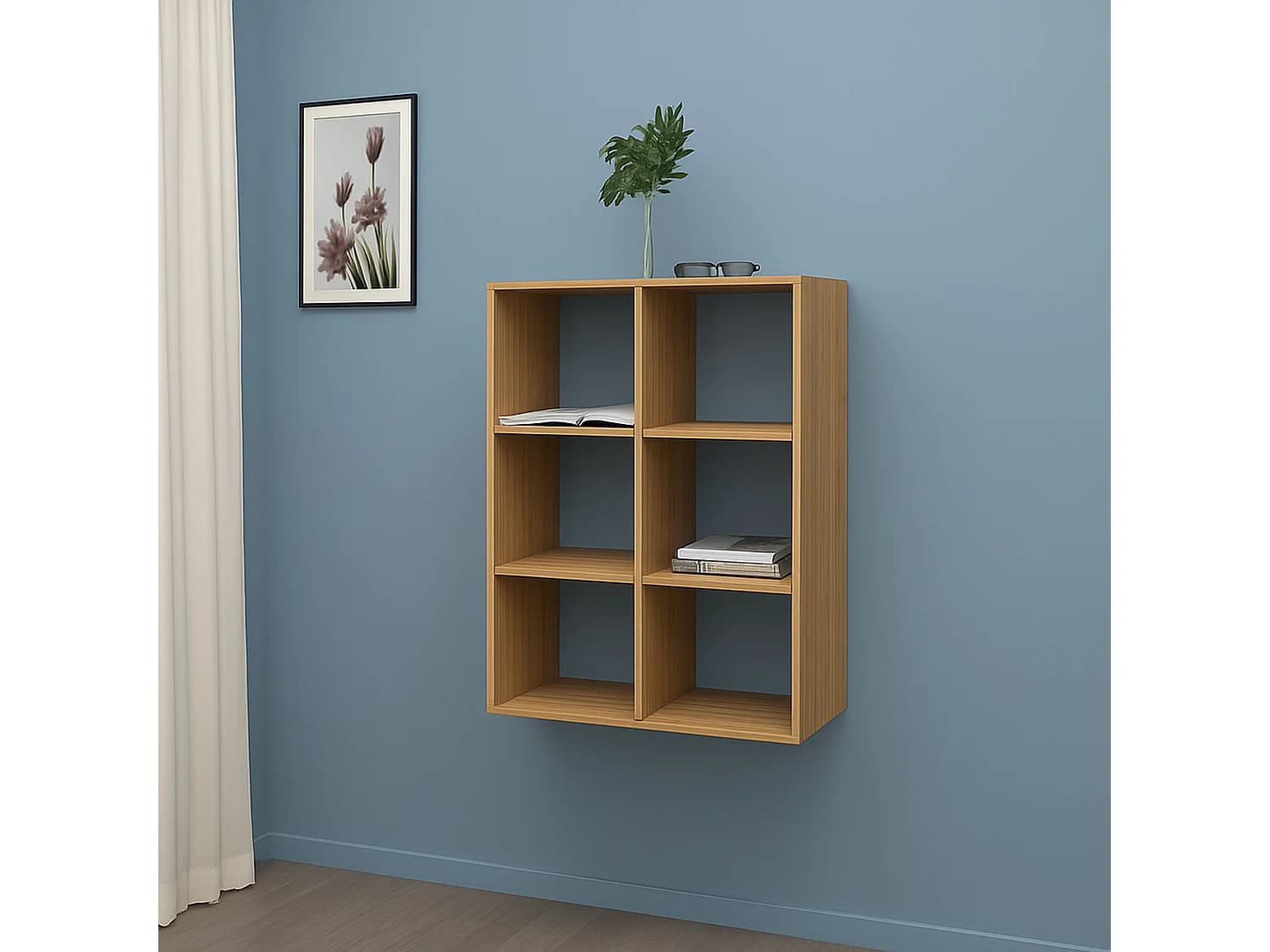 Bibliothèque Dmanzar, Meuble avec étagères, Bibliothèque de bureau, 100% Made in Italy, Chêne, 60x25h90 cm