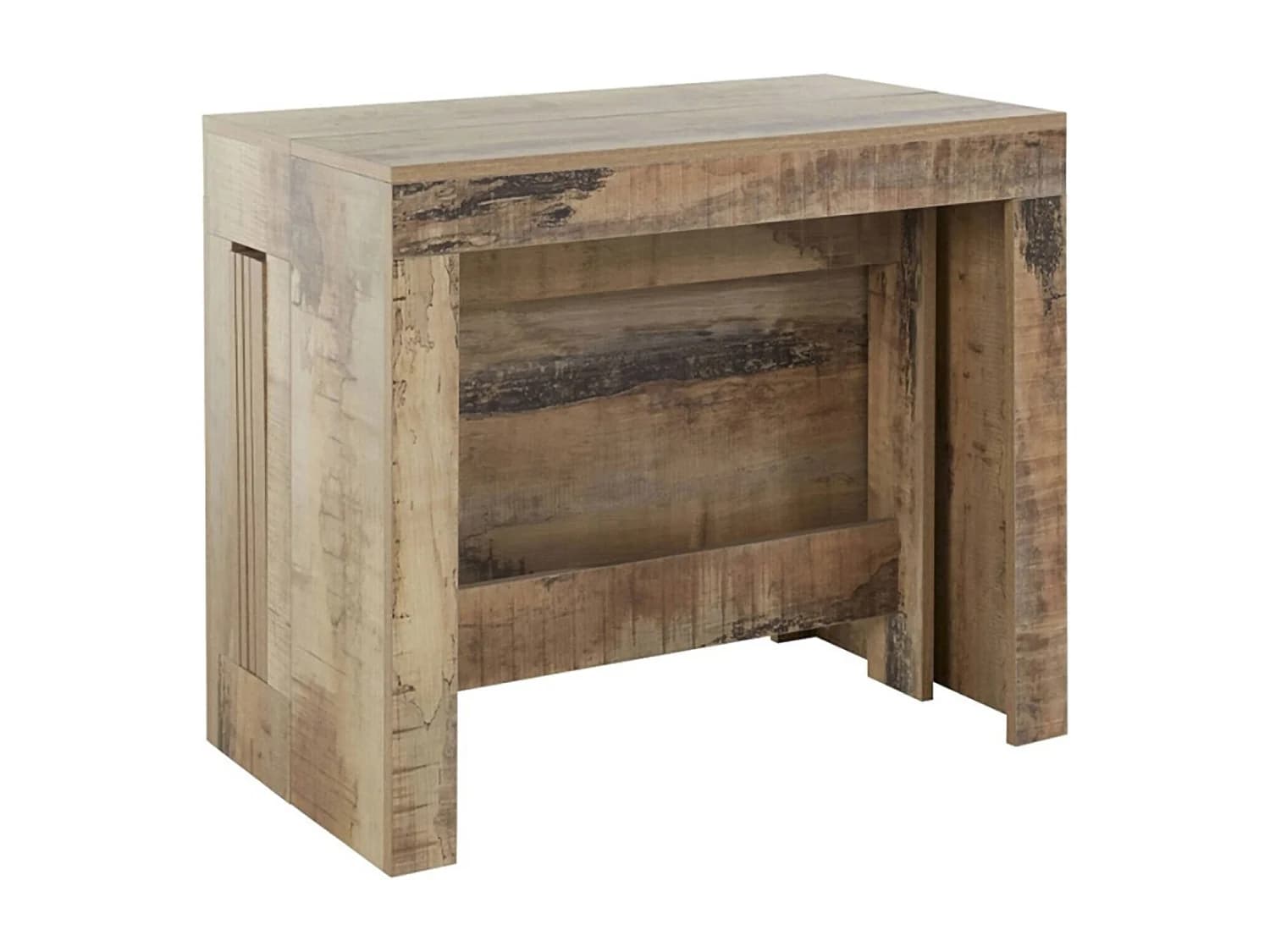 Console extensible Dguigo, Console extensible jusqu'à 12 places, Table avec supports d'extension, 100% Made in Italy, 51/300x90h77 cm, Érable