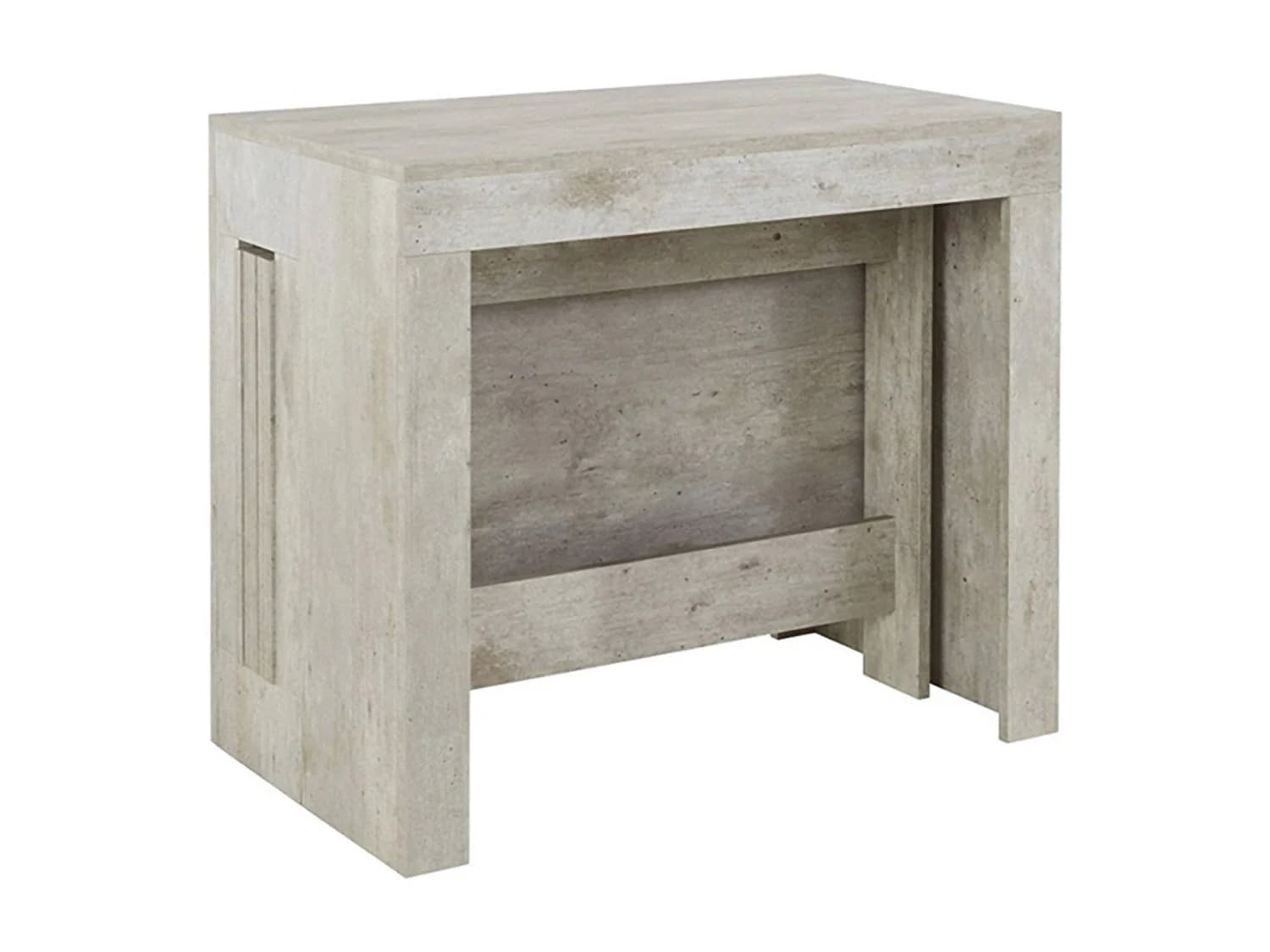 Console extensible Dguigo, Console extensible jusqu'à 12 places, Table avec supports d'extension, 100% Made in Italy, 51/300x90h77 cm, Ciment