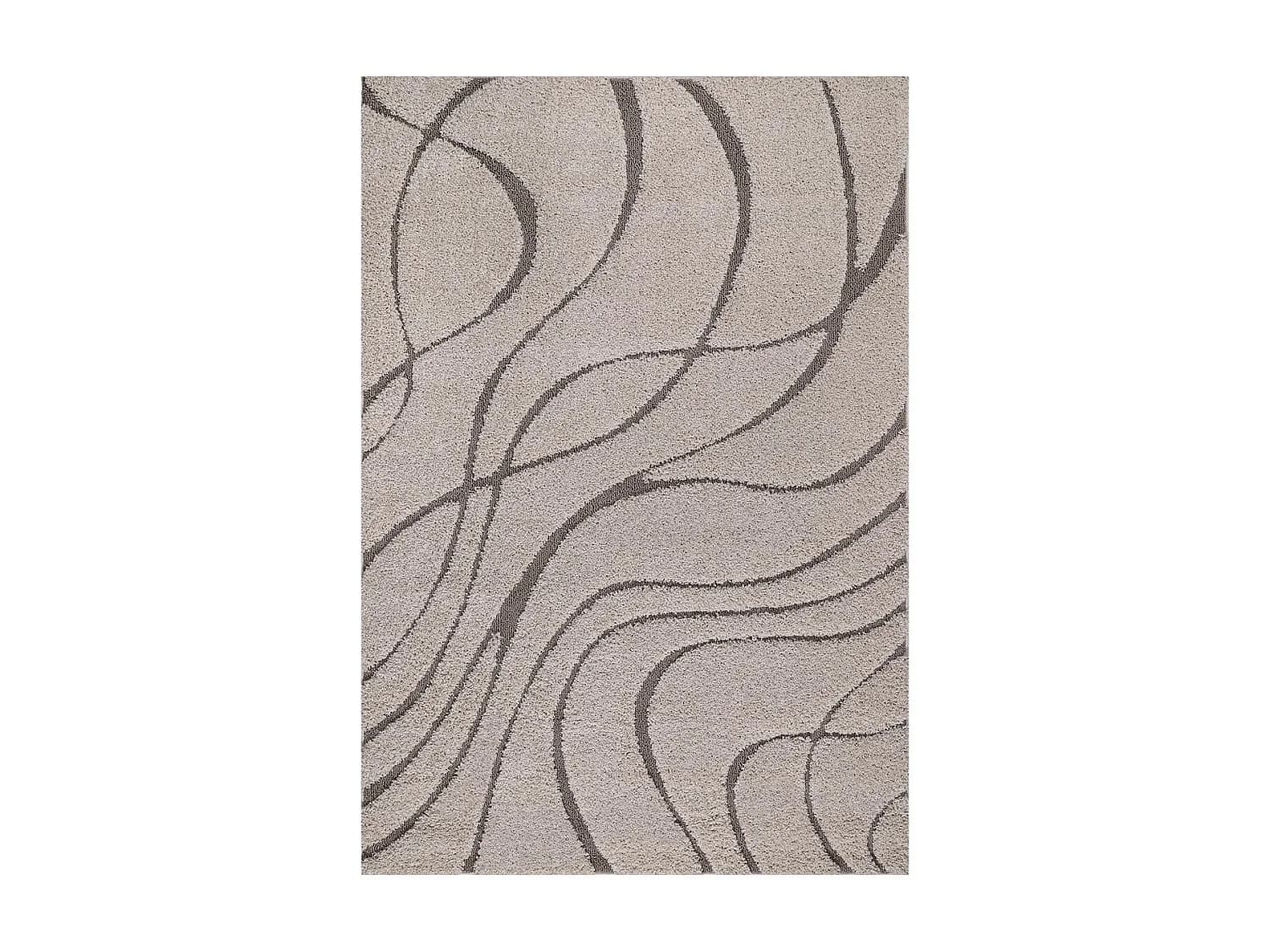 Tapis shaggy tissé motif géométrique POUDA