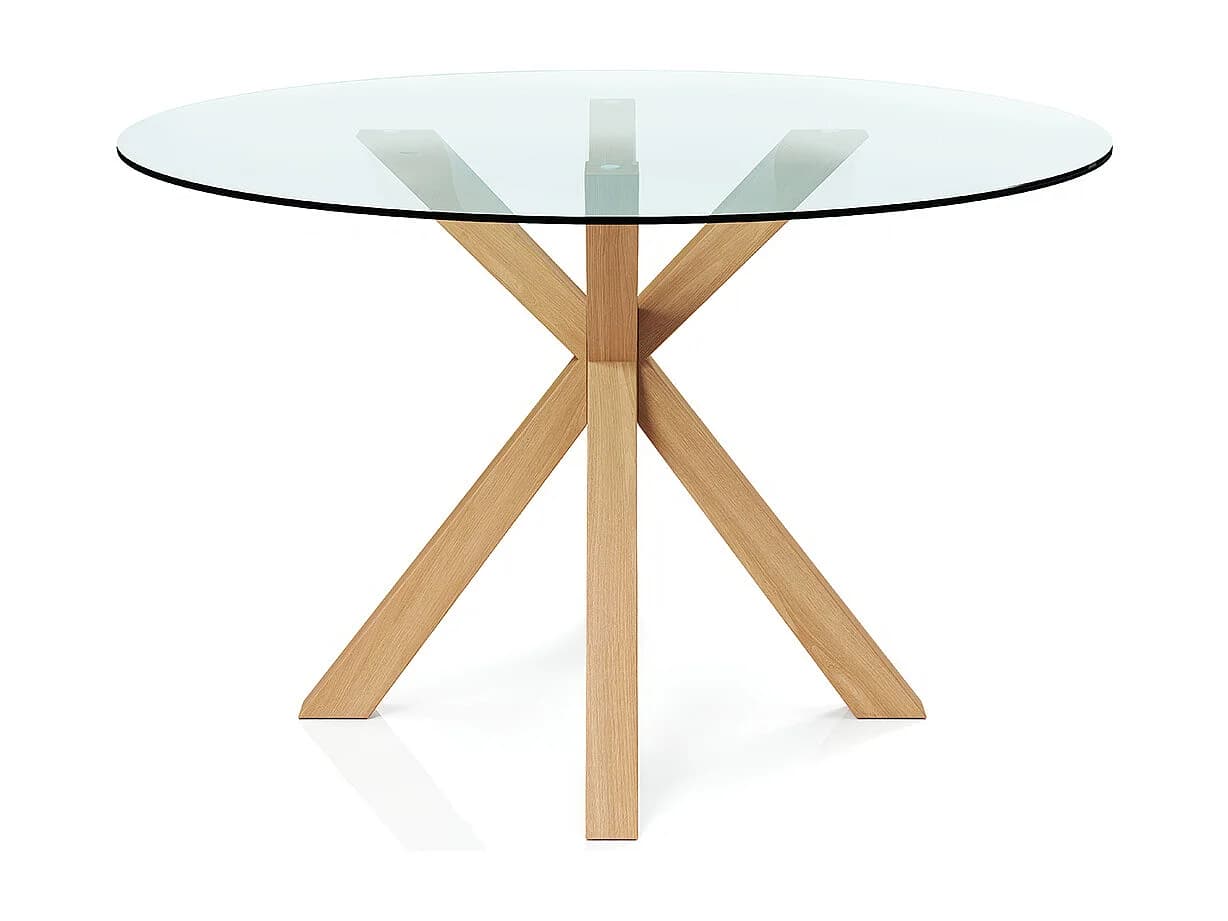 Table à manger ronde - 120CM - Verre - Tauwa Naturel