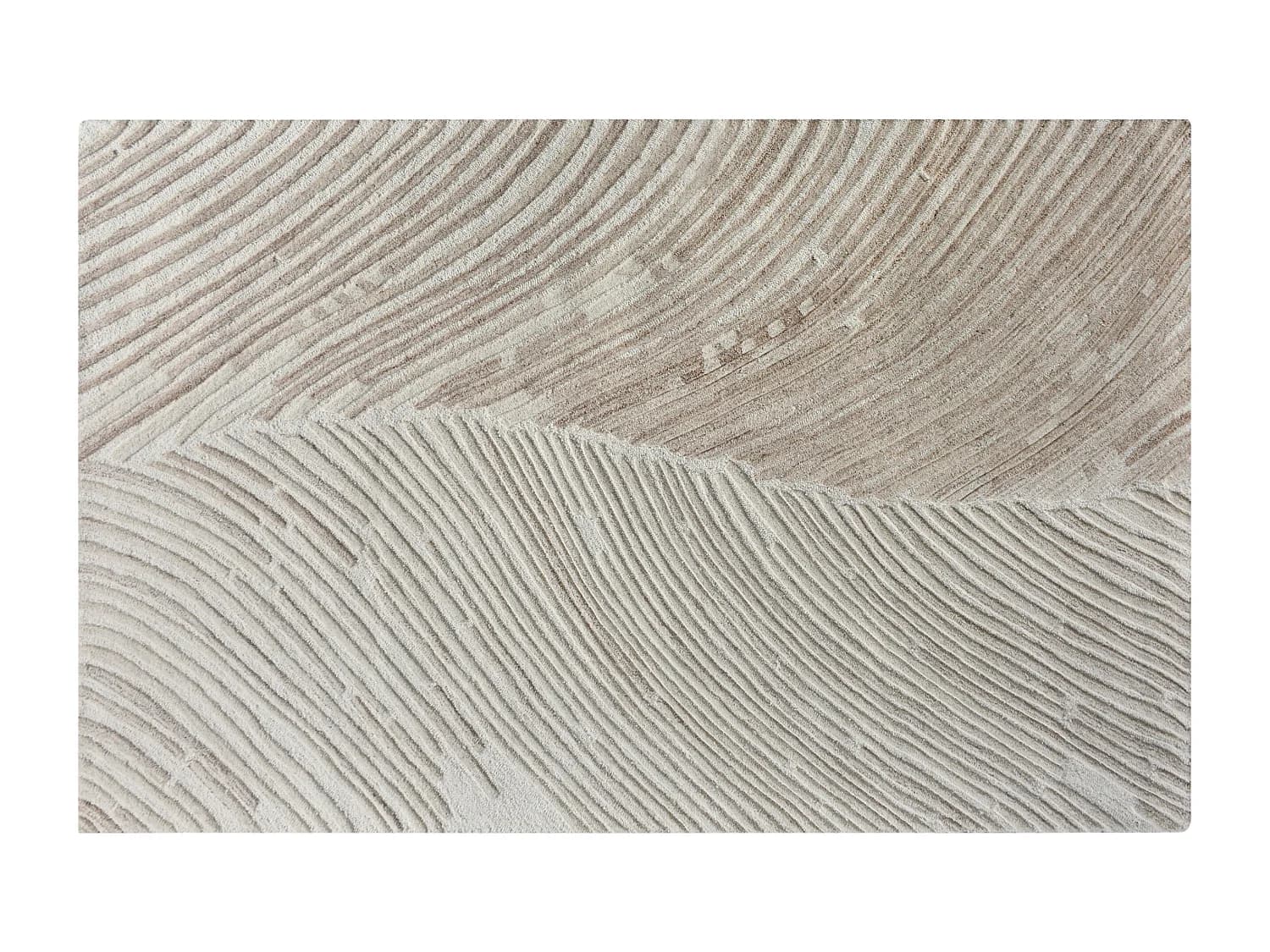 Tapis en relief 100% laine fait à la main - 160 x 230 cm - 2200g/m2 - Ivoire - SERAPHINA