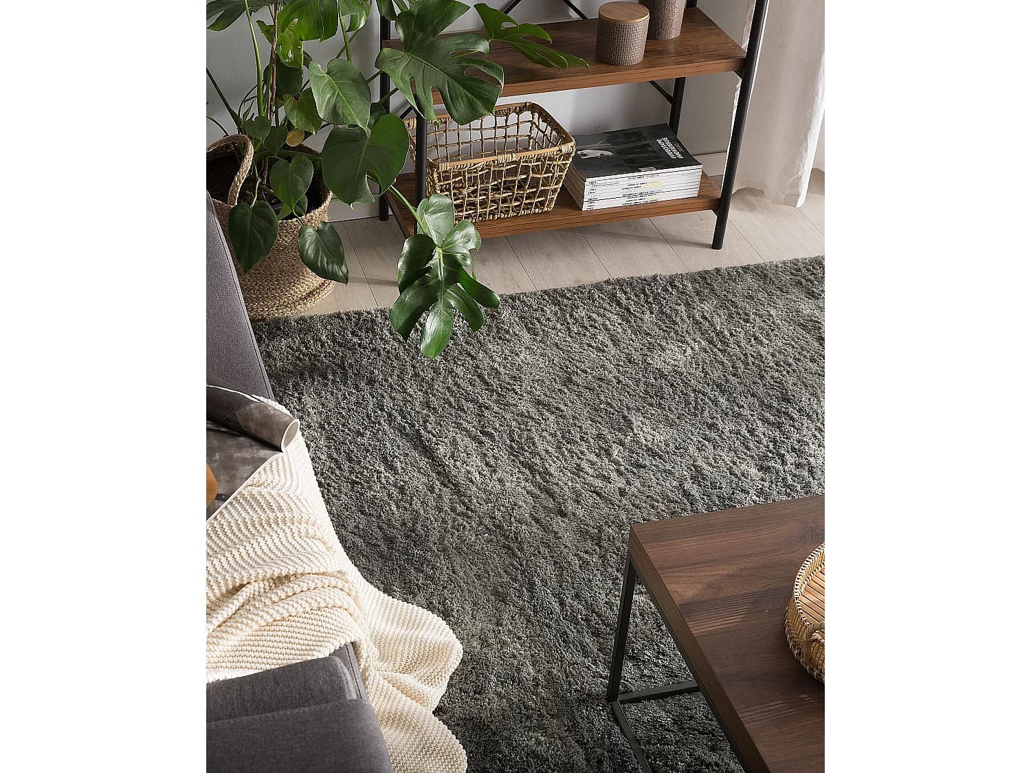 Tapis 200 x 200 cm gris foncé EVREN