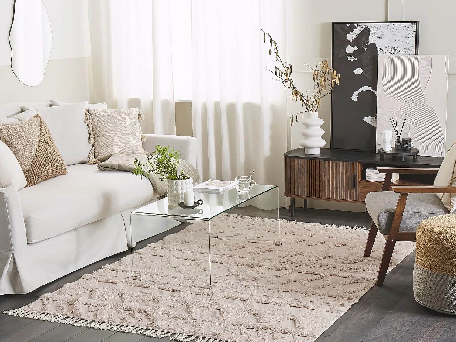Tapis en Coton Beige 160 x 230 cm DIDIM