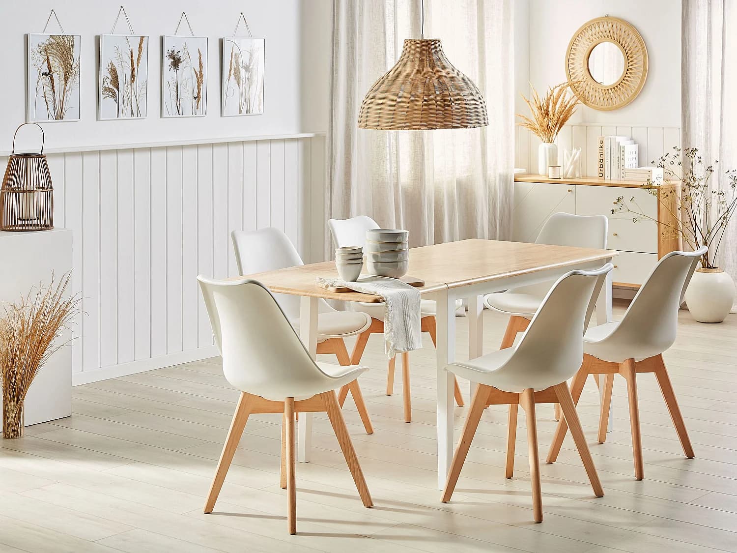 Table de salle à manger extensible LOUISIANA Marron clair 120/160 cm 75 cm Bois