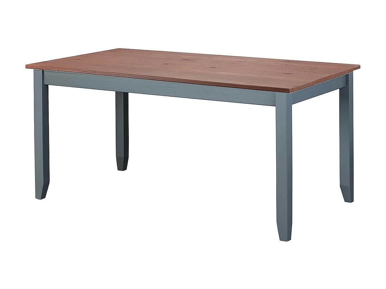MELINA - Table Repas Rectangulaire Coloris Gris et Naturel