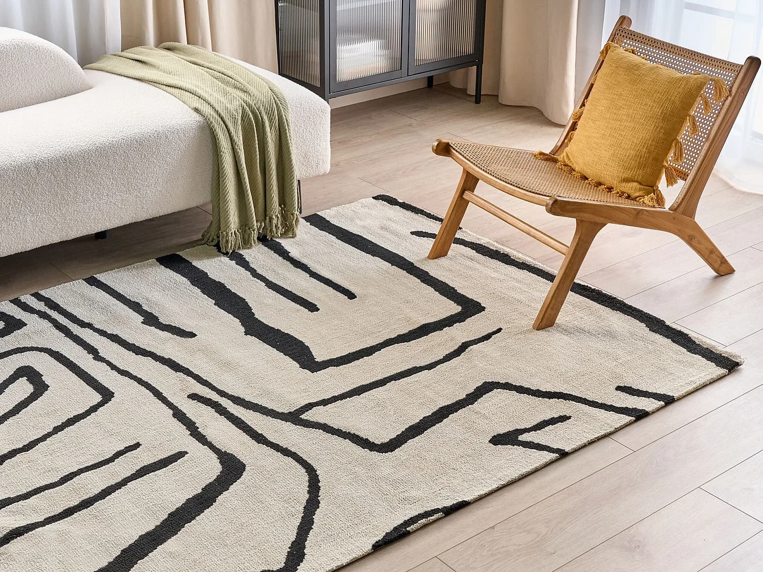 Tapis beige et noir 160 x 230 cm KOLPUR