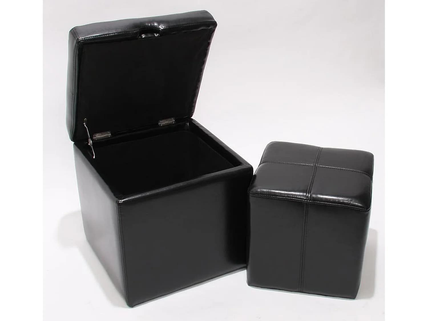 Pouf Carrara (lot de 2), noir