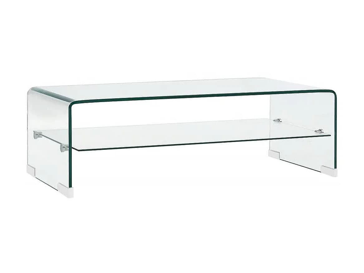 Table basse Clair 98 x 45 x 31 cm Verre trempé OFR27154 BonneVie Meuble