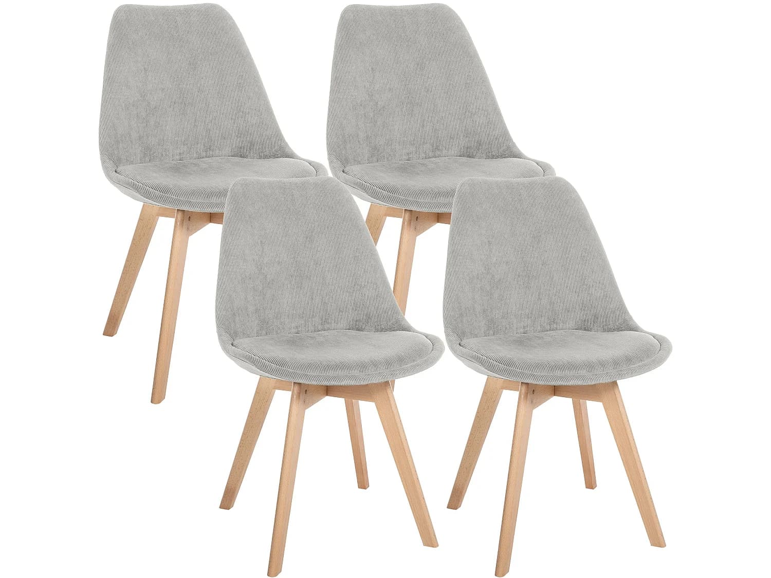 Lot de 4 chaise salle à manger - Cordon - Gris - Linares