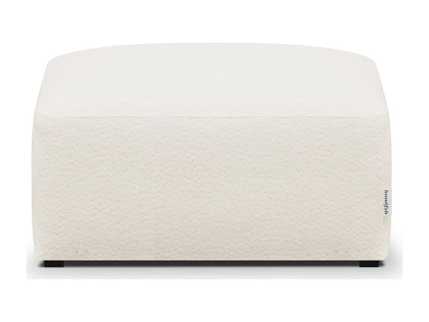 Pouf / repose-pieds modulable en tissu bouclette écru - Modulo